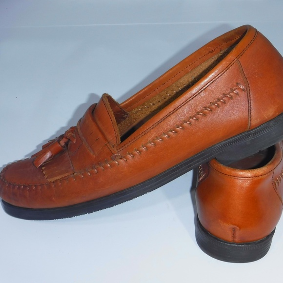 Giorgio Brutini Brown Leather Tasseled Loafers  8M main image 7
